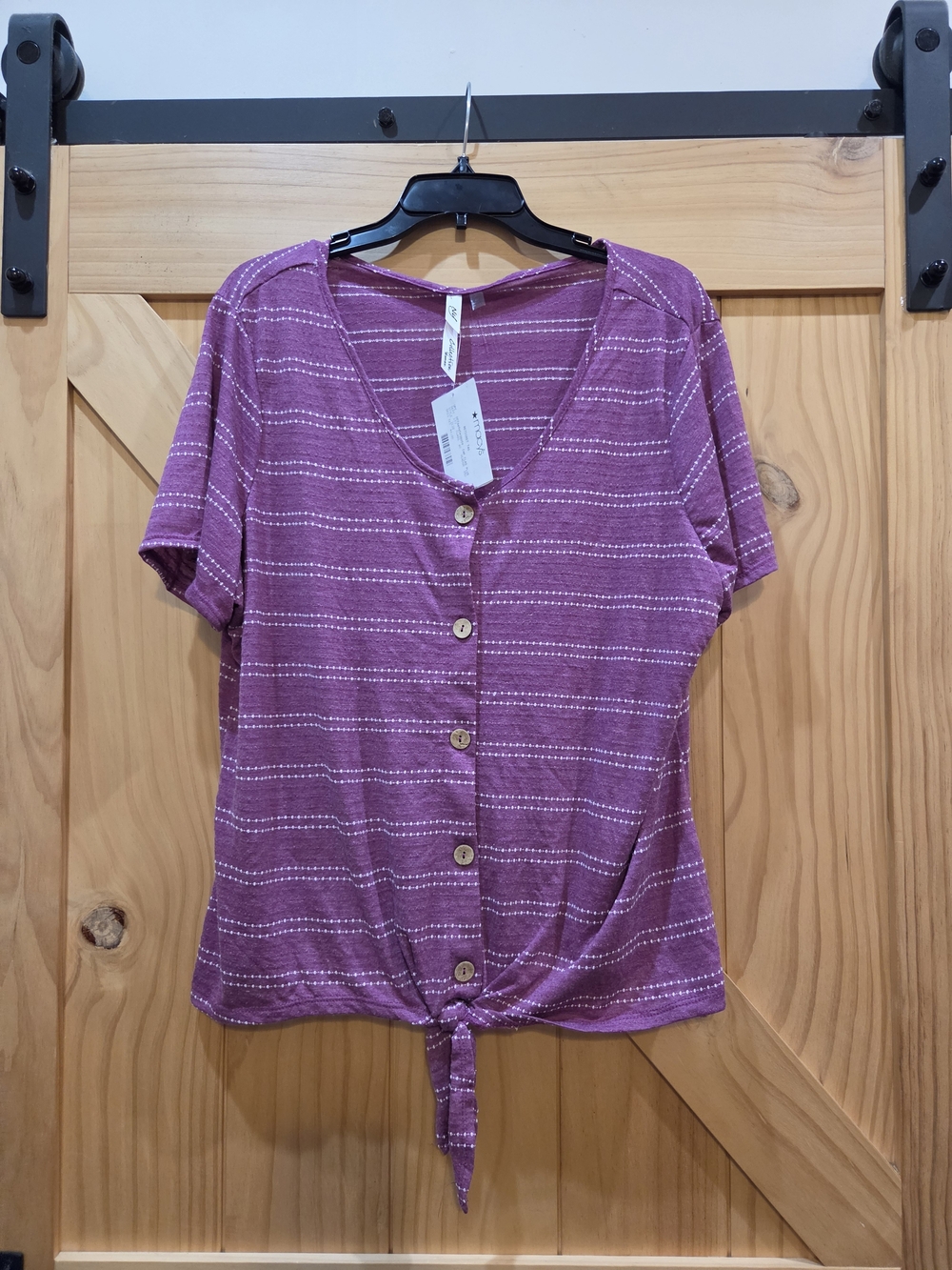 NWT | NY Collection Striped Tie Front Top | 2X